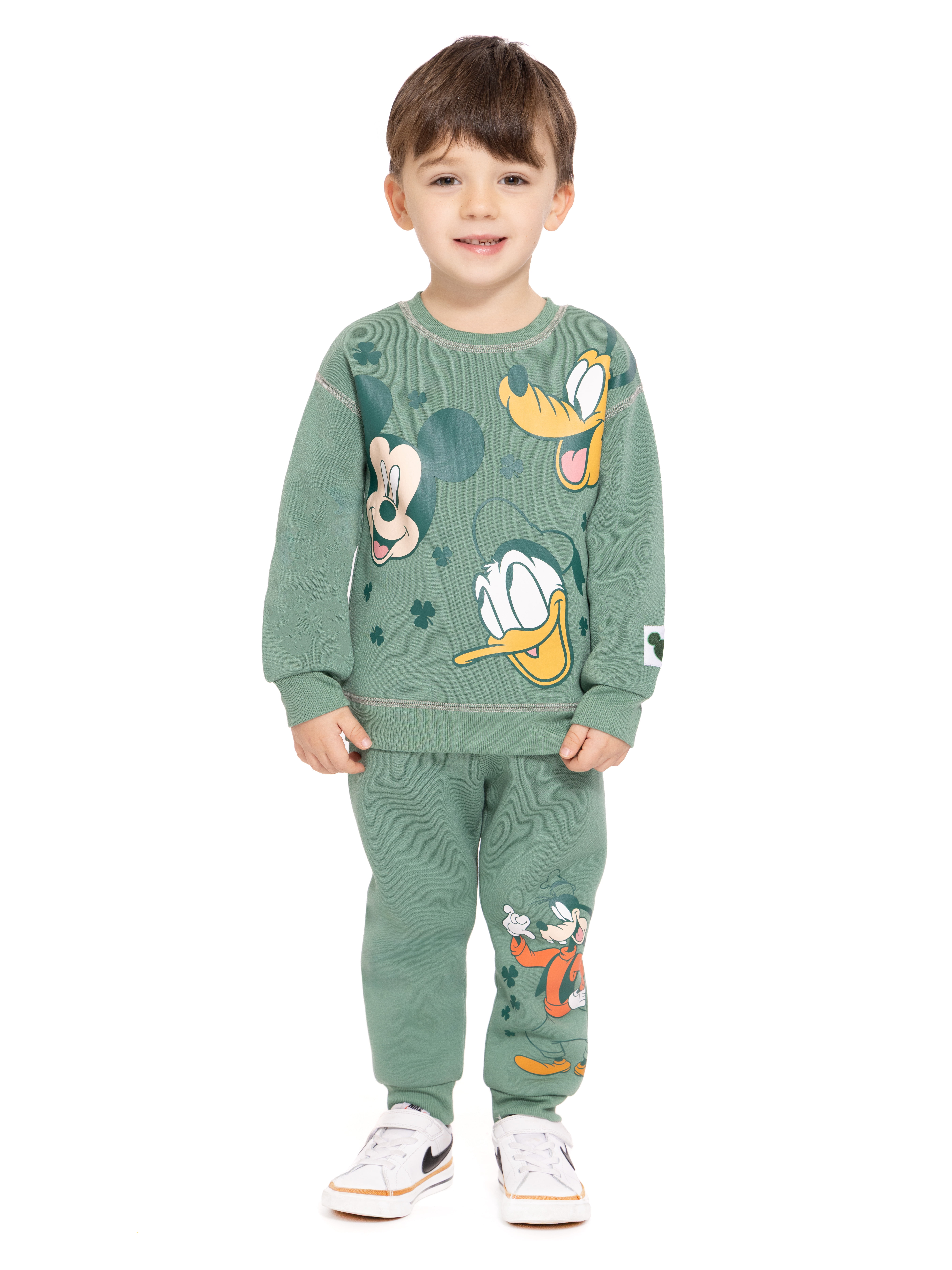 St. Patrick’s Day Mickey & Friends Unisex Toddler Graphic Sweatshirt and Jogger Pants Set, 2-Piece, Sizes 12M-5T