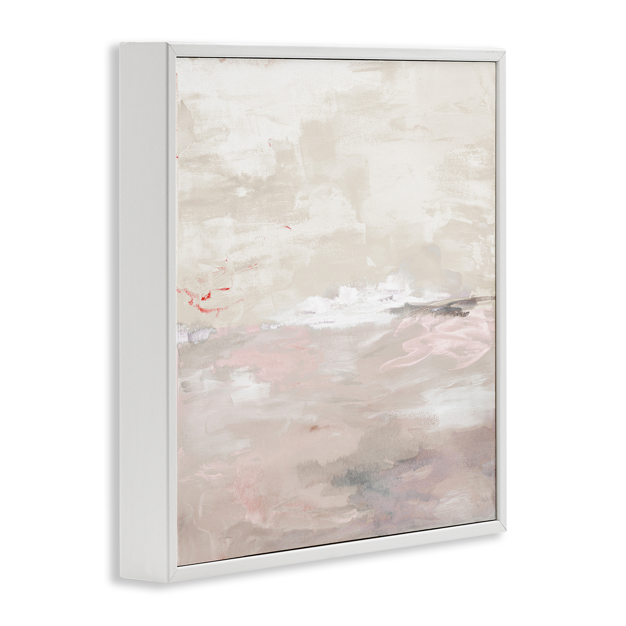 Stupell Industries Serenity Neutral Landscape Abstract Painting White Framed Art Print Wall Art, 24 x 24