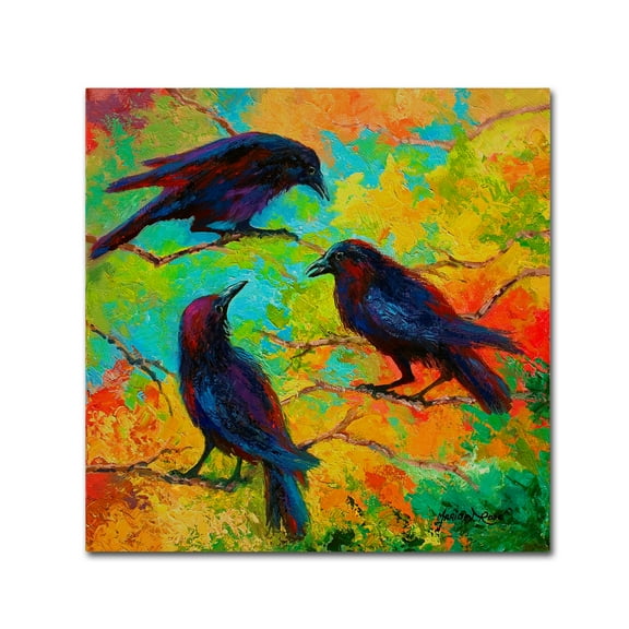 Trademark Fine Art 'Crows 4' Canvas Art by Marion Rose