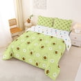 thumbnail image 4 of jejeloiu Cartoon Floral Blossom Queen Comforter Set,Green Cute Avocado Bedding Comforter Set For Girls Women Reversible 3 Pieces, 4 of 7