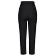 thumbnail image 5 of WREESH Womens Casual Wide Leg Pants Fashion Comfortable Casual Fold Pocket Lace Solid Color Straight Cylinder Full Length Pants Black, 5 of 6