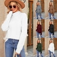 thumbnail image 2 of Suéter torcido de cuello alto para mujer, camisa de punto de Color sólido con cuello alto y temperamento, otoño e invierno, 2 of 3