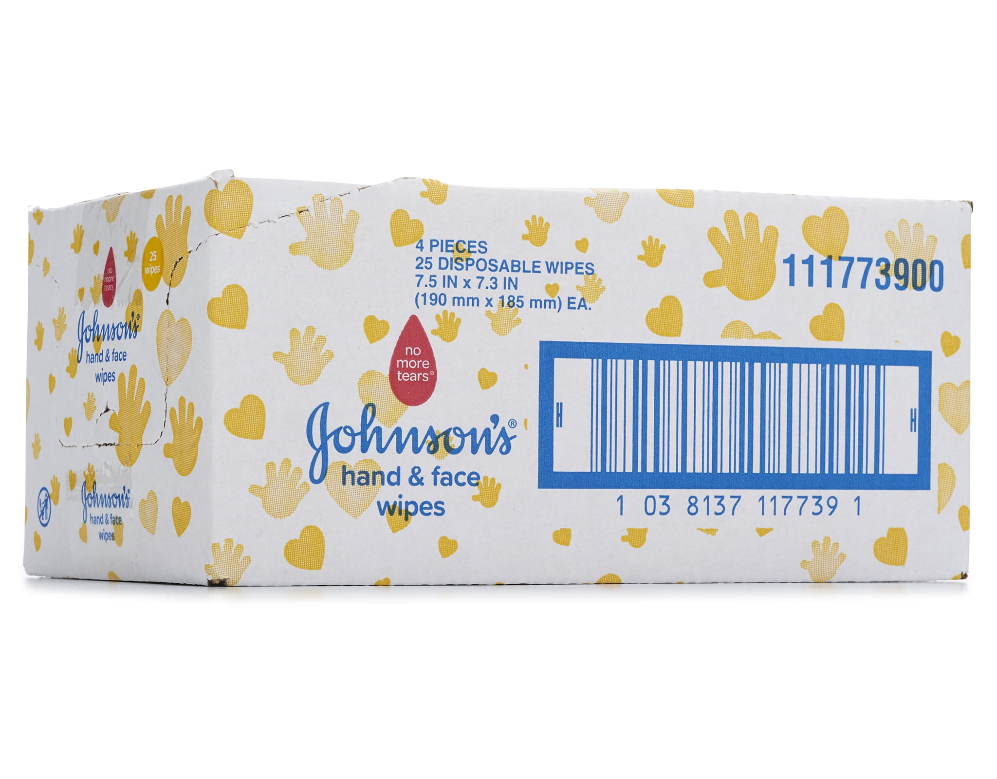 Johnson's Hand & Face Wipes 4 x 25 Ct.