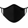 thumbnail image 5 of Mascarilla protectora negra de alta calidad con clip nasal y correas ajustables Mascarilla de algodón Mascarilla de tela lavable y duradera brillar Electrónica, 5 of 5