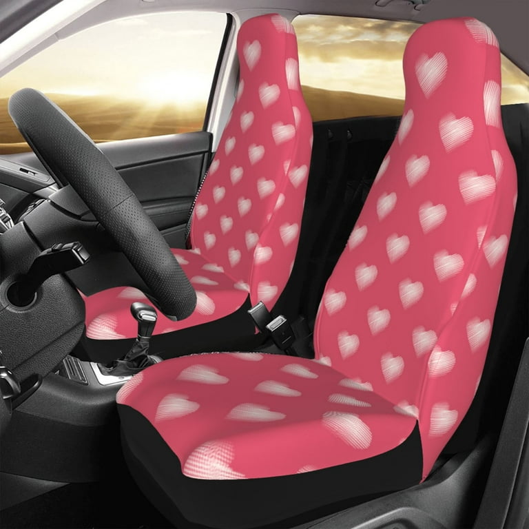 Pink Hearts Car Seat Cover