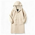 thumbnail image 5 of Men's Single Breasted Trench Coat Mid-Long Fall Winter Jackets (Khaki M), 5 of 5