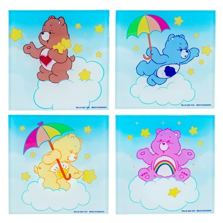 

Care Bears Clouds Glass Coasters | Set of 4