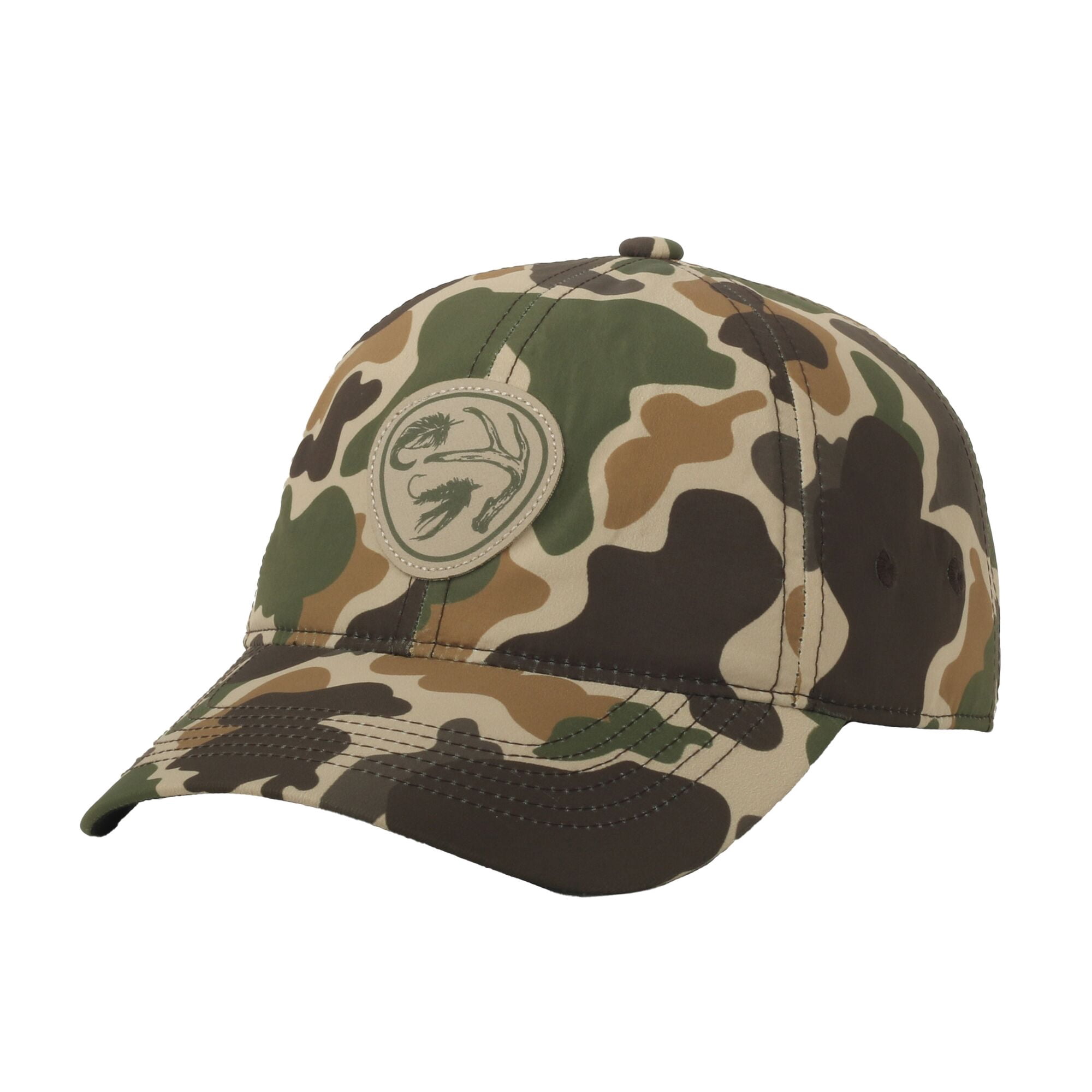 Outdoor Cap Woodland Camo Dad Hat – Unstructured Low Profile, Tuck Closure, One Size