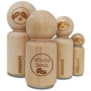 Sniggle Sloth Whole Bean Coffee Label Rubber Stamp for Scrapbooking Crafting Stamping Small 3/4 Inch