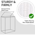thumbnail image 4 of Laundry Hamper with Lid, 23.8 Gal (90L) Wicker Hamper with Removable Liner Bags, Handwoven Clothes Basket with Handles, Foldable Woven Paper Rope Basket for Laundry Room, Bedroom-White, 4 of 14