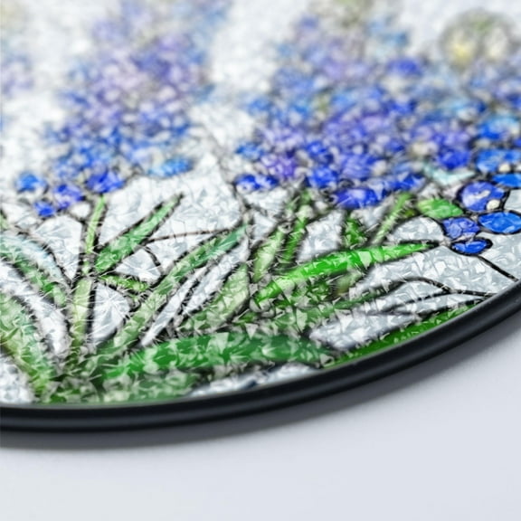 Texas Bluebonnet Stained Glass Suncatcher, State Flower Window Hanging Decor