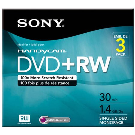Sony 3-Pack DVD+RW with Hangtab