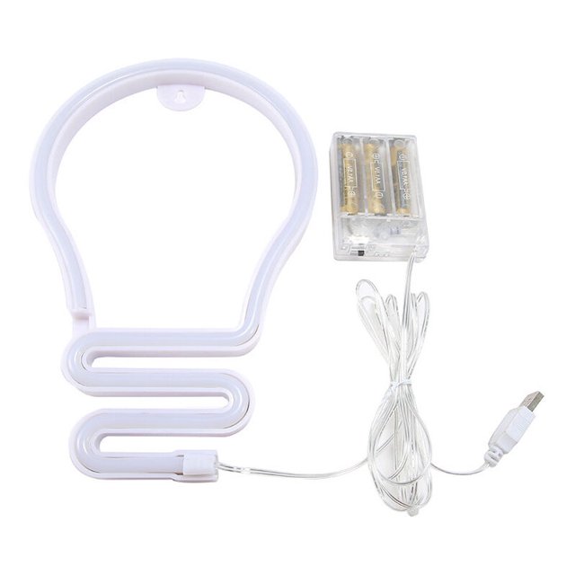 Luz de noche con letrero de neón LED Luces decorativas de arte Lámpara de pared de plástico para habitación de bebé de niños Iluminación navideña Fiesta de Navidad - Arco iris
