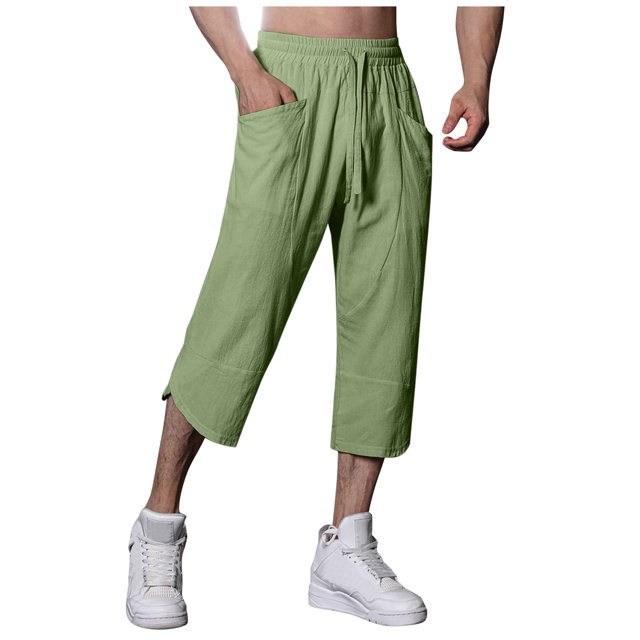 toraway Mens Harem Pants Men Spring And Summer Pant Trouser Casual All Solid Color Fashion Loose Beach Pants S