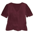 thumbnail image 3 of Women's Vintage T Shirt Short Sleeve High Neck Baggy Loose Fit Casual All Seasons, 3 of 4