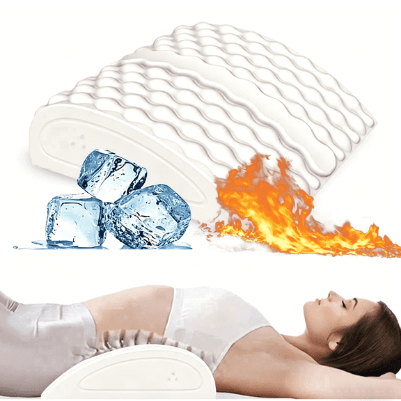 Erhuida Hot & Cold Therapy Sciatica Pain Relief Pillow - Fsa/Hsa Eligible, Ice Massage & Heating Lumbar Support for Back Pain - Sciatica Pillow for Hip Leg Knee, Ultra Soft Memory Foam, 100% Natural