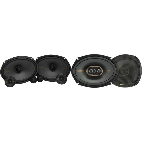 Kicker 51KSS369 KS-Series 6x9" and 2.75" and 1" Tweeter, 3-way Component System w/ 51KSC69304 6x9" 3 Way Coaxial Bundle