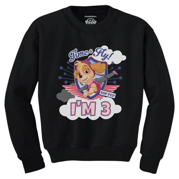 Tstars Girls 3rd Birthday Gift Birthday Gift for 3 Year Old Paw Patrol Skye Birthday Shirts for Girl Birthday Girl Party B Day Birthday Party Toddler Kids Sweatshirt