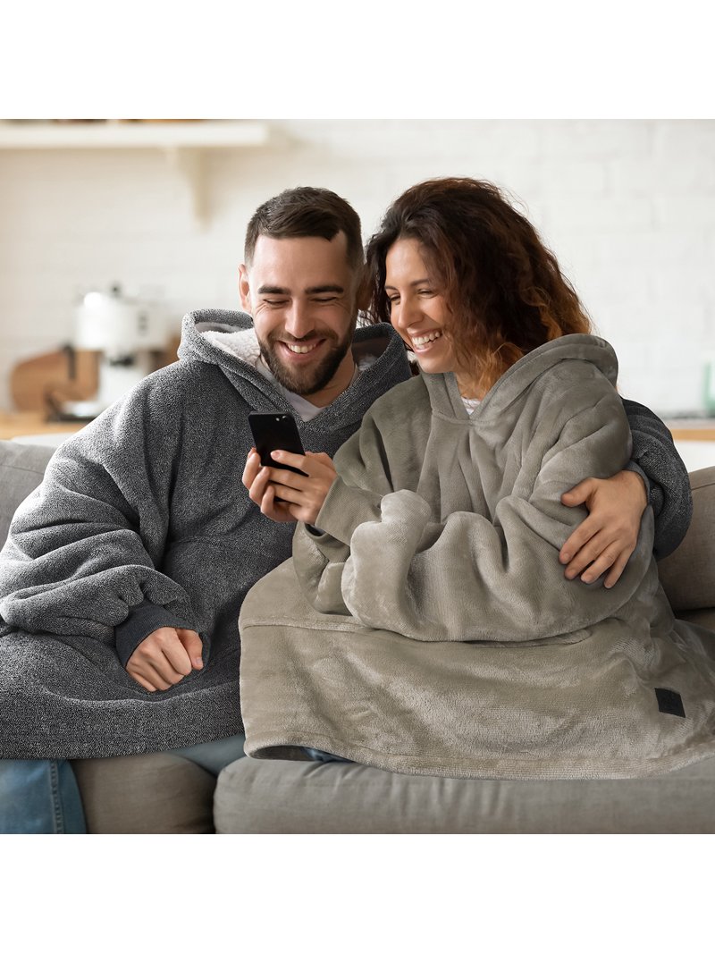 A2Z Unisex Oversized Sherpa Hoodie Blanket - Snuggle Hoodie With Pocket, Tie Dye Pink, One Size