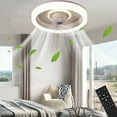 thumbnail image 2 of White Ceiling Fan Light 360 Degree Oscillating Remote Control 18.90X18.90X7.48 Inch For Bedroom Restaurant Quiet Timer Function Led, 2 of 6