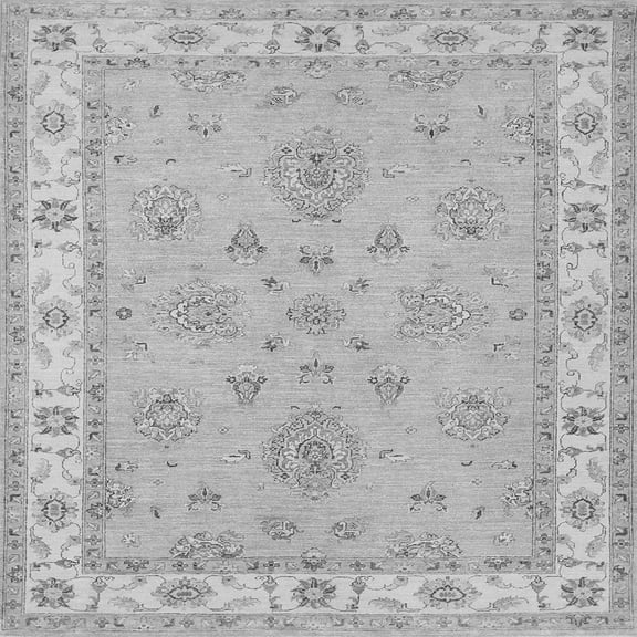 Ahgly Company Indoor Square Oriental Gray Traditional Area Rugs, 4' Square