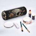thumbnail image 2 of Disketp Vintage Pattern Flower Skull Estuche Organizador de Lápices de Cuero, Estuche de Oficina con Cremallera para Bolígrafo y Lápiz, 2 of 6