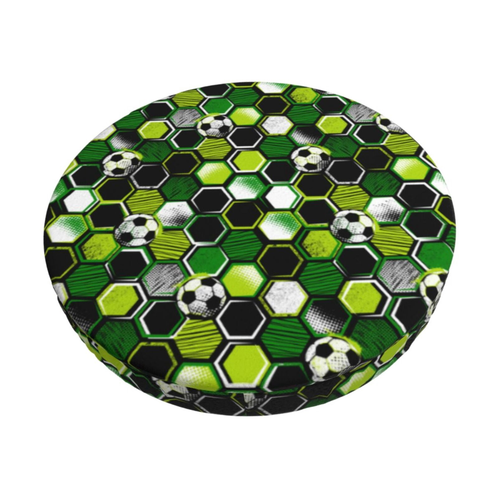 Easygdp Soccer1 Print Easy To Install Bar Stool Covers&Stool Covers Round&Elastic Stool Cover, Barstool Covers,Washable&Bottom With Elastic Edge-12 inch