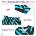 thumbnail image 4 of Cyan Zebra Pattern Cotton Pajamas 2 Piece Set Sleepwear Soft and Comfortable Homewear Nightwear, 4 of 7