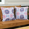 thumbnail image 4 of Sunnydaze 16" x 16" Red and Blue Floral Polyester Square Outdoor Throw Pillows, 2 Count, 4 of 7