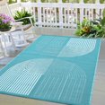thumbnail image 3 of Yesurprise 320Gsm USA Outdoor Carpet, 6x9ft (183x274cm) Half Circle, Light Blue/White, Xxy-Modern Design, PP Tube Plastic Woven, 3 of 8