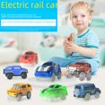 thumbnail image 2 of Vagón eléctrico luminoso con pistas mágicas, luces intermitentes transparentes, coche de juguete para niños, 2 of 6