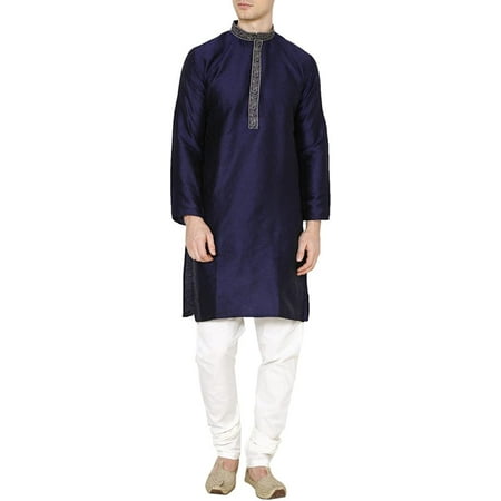 

Royal Men s Navy Blue Jacqaurd Silk Kurta Pyjama