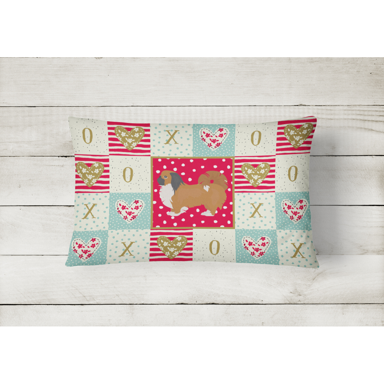 Pekingese Love Canvas Fabric Decorative Pillow