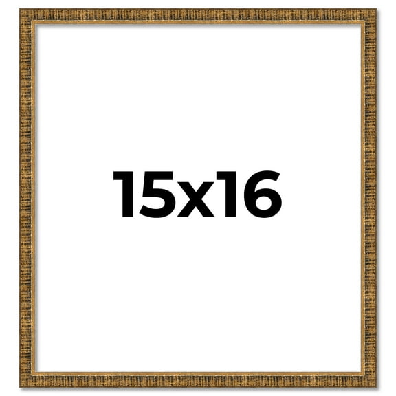 15x16 Frame Gold Kingsley Distressed Solid Wood Picture Frame Width 0.75 Inches | Interior Frame