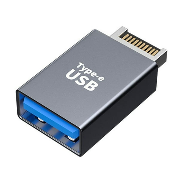 CABLEPELADO Adaptador USB 3.0 acodado para Placa Base, Conector USB Angular para Placa Base, Adaptador en Angulo USB para Placa Base, 20 Pines, Velocidad de hasta 5 Gbit/s, Angulo hacia Abajo