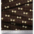 thumbnail image 2 of Soimoi Brown Georgette Viscose Fabric Bow & Dots Print Fabric by Yard 42 Inch Wide, 2 of 5