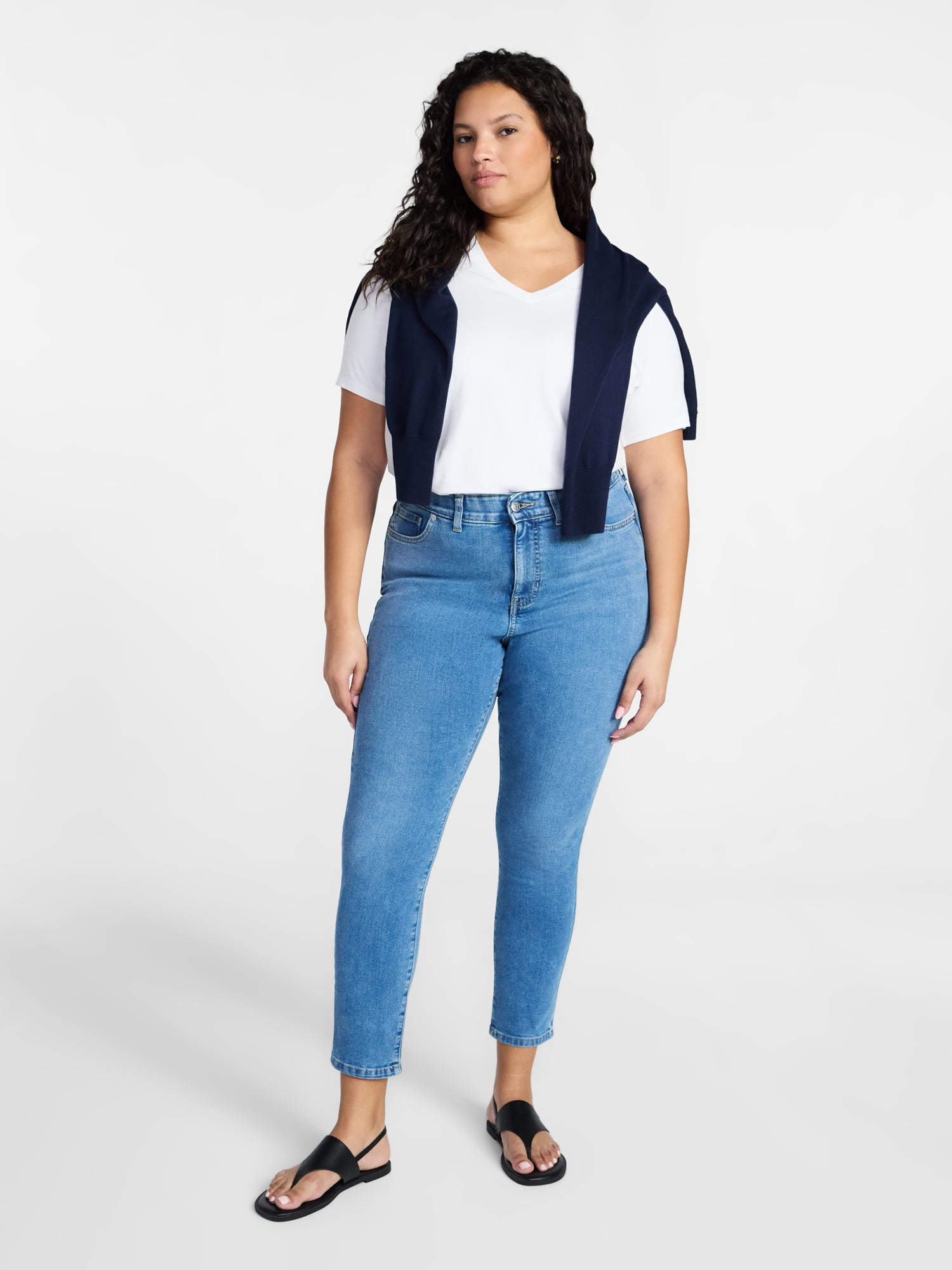 Terra & Sky Women's Plus Signature Denim Skinny Jeans with Control Panel, Sizes 16W-26W