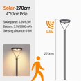 thumbnail image 2 of Luz Solar for patio, luz impermeable for exteriores, Villa, paisaje, parque, luz de calle con detección humana, poste alto de jardín superbrillante, 2 of 7