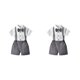 thumbnail image 2 of Minnieouse Verano para niños, camisa de manga corta con botones, conjunto de pantalones, ropa de pajarita para boda, pantalones cortos con Type17 NO17, 2 of 6