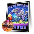 thumbnail image 1 of Cuadros Decorativos 5D bricolaje ronda completa taladro diamante pintura Baltimore Ravens Kit Home Decor (B5904), 1 of 8