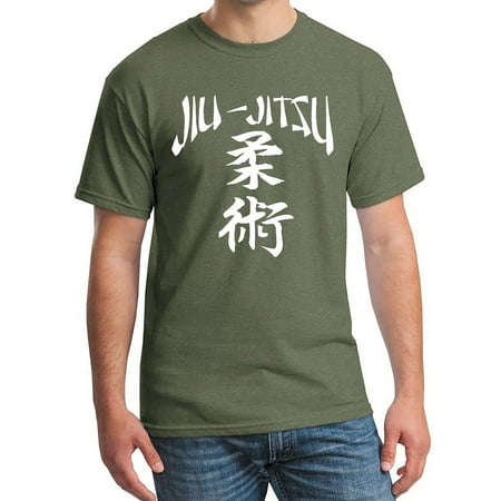 Men's Jiu Jitsu Japan Characters Military Green C4 T-Shirt Large Military (Best Jiu Jitsu Style)
