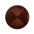 thumbnail image 5 of Gorgeous Formal 7pc Dining Set Brown Cherry Solid wood Round Table And 6x Side Chairs Leatherette Tufted Cushion Seat Furniture, 5 of 9