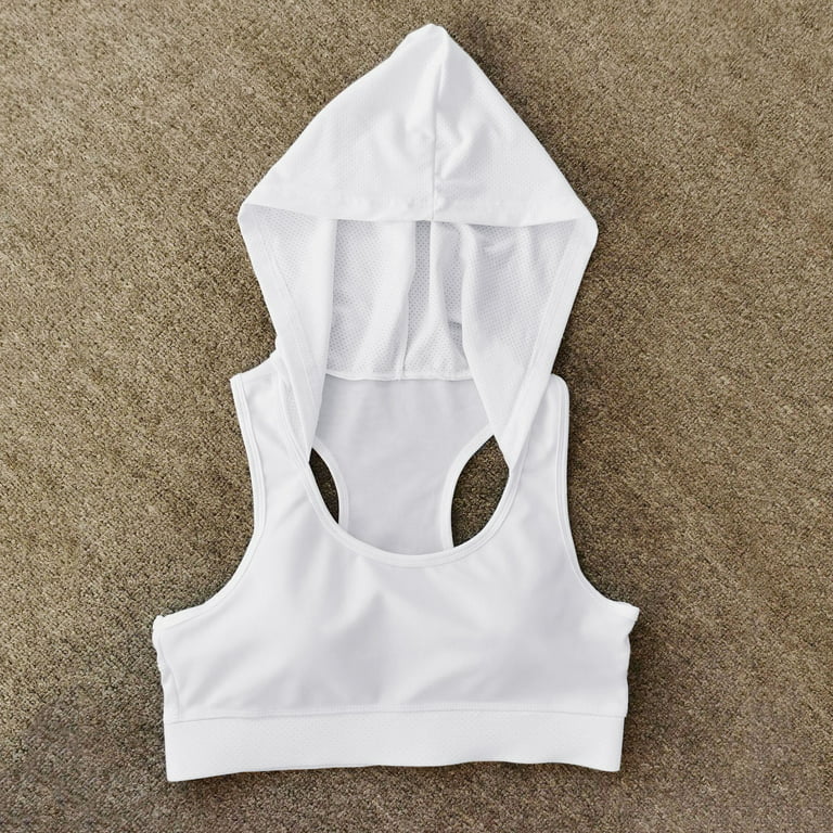 Sports Bras For Women High Support Large Bust Women'S Sleeveless Hood  Sports Running Mesh Quick Drying Yoga Vest 