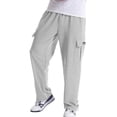 thumbnail image 7 of Men's Cargo Sweatpants Open Bottom Fleece Hiking Jogger Cargo Sweatpants for Men with Pockets, 7 of 7