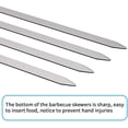 thumbnail image 3 of GIXUSIL 10 Pack Kabob Skewers BBQ Barbecue Skewers Stainless Steel Sticks 15 Inch Heavy Duty Reusable with Nonslip Ring Handle Ideal for Shish Kebab Chicken Shrimp and Vegetables, 3 of 7
