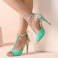 thumbnail image 2 of Stiletto Dressy Sandals for Women Ladies 2025 Vintage Floral Peep Toe High Heels Dress Pump Summer Shoes, 2 of 6