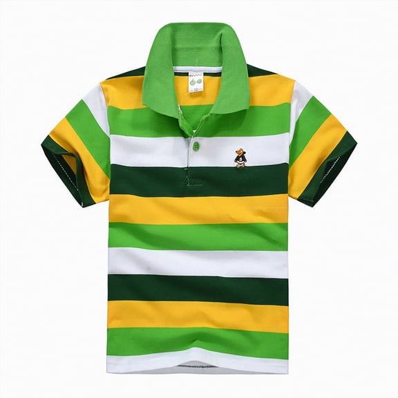 JUMEYU Polo Shirt for Boys Short Sleeve Polo Shirts for Toddler Boys Collared Golf Shirt Short Sleeve Classic Polos School Uniform Tops 18 24 Months (Q,18-24 Months)