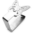 thumbnail image 2 of Juego De 4 Clips De Mantel De Acero Inoxidable - Diseño De Mariposa. Afortunado Sencillez, 2 of 4