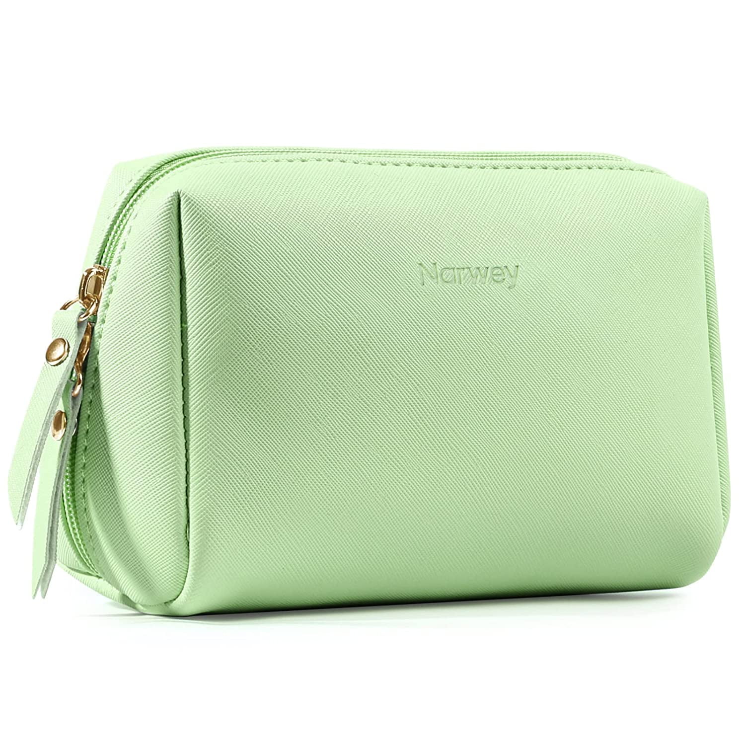 Narwey Small Vegan Leather Makeup Bag for Purse Travel Makeup Pouch