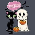 thumbnail image 2 of Women's Lost Gods Halloween Treat Friends Racerback Tank Top Navy Blue Heather Medium, 2 of 4